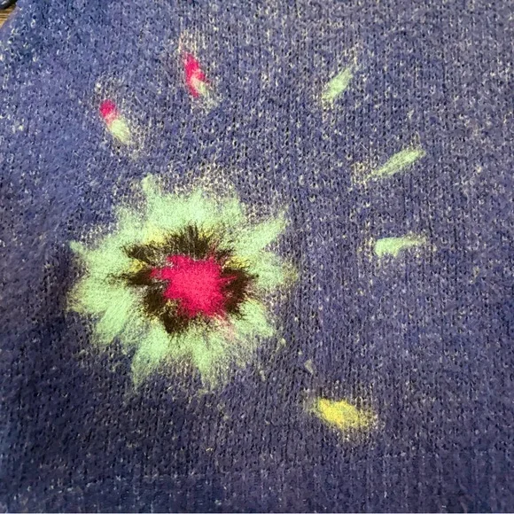 Avant Toi Italian Distressed Knit Sweater Paint Splatter Made in Italy Size L